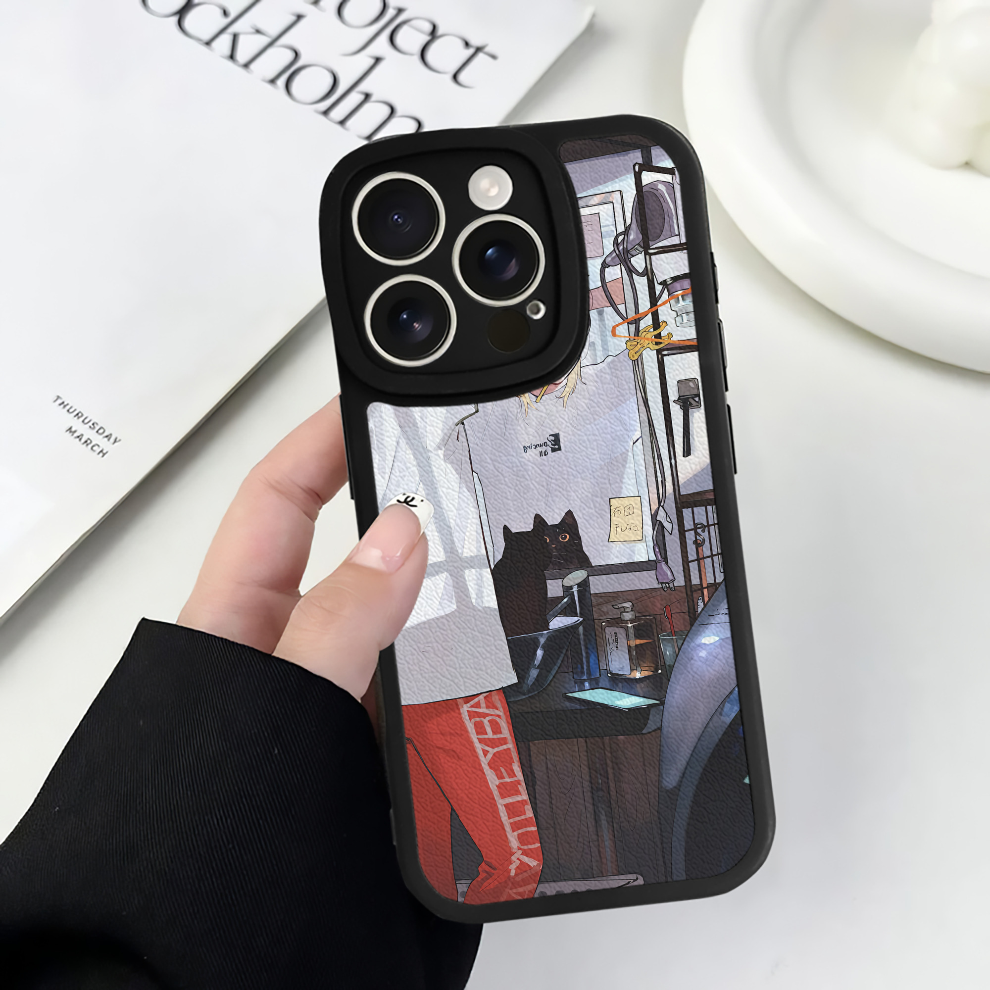 （画像用） ハイキュー!! Haikyu!! 【iPhone 16シリーズ対応】シリコンスマホケース（レザー調） 材質：シリコン